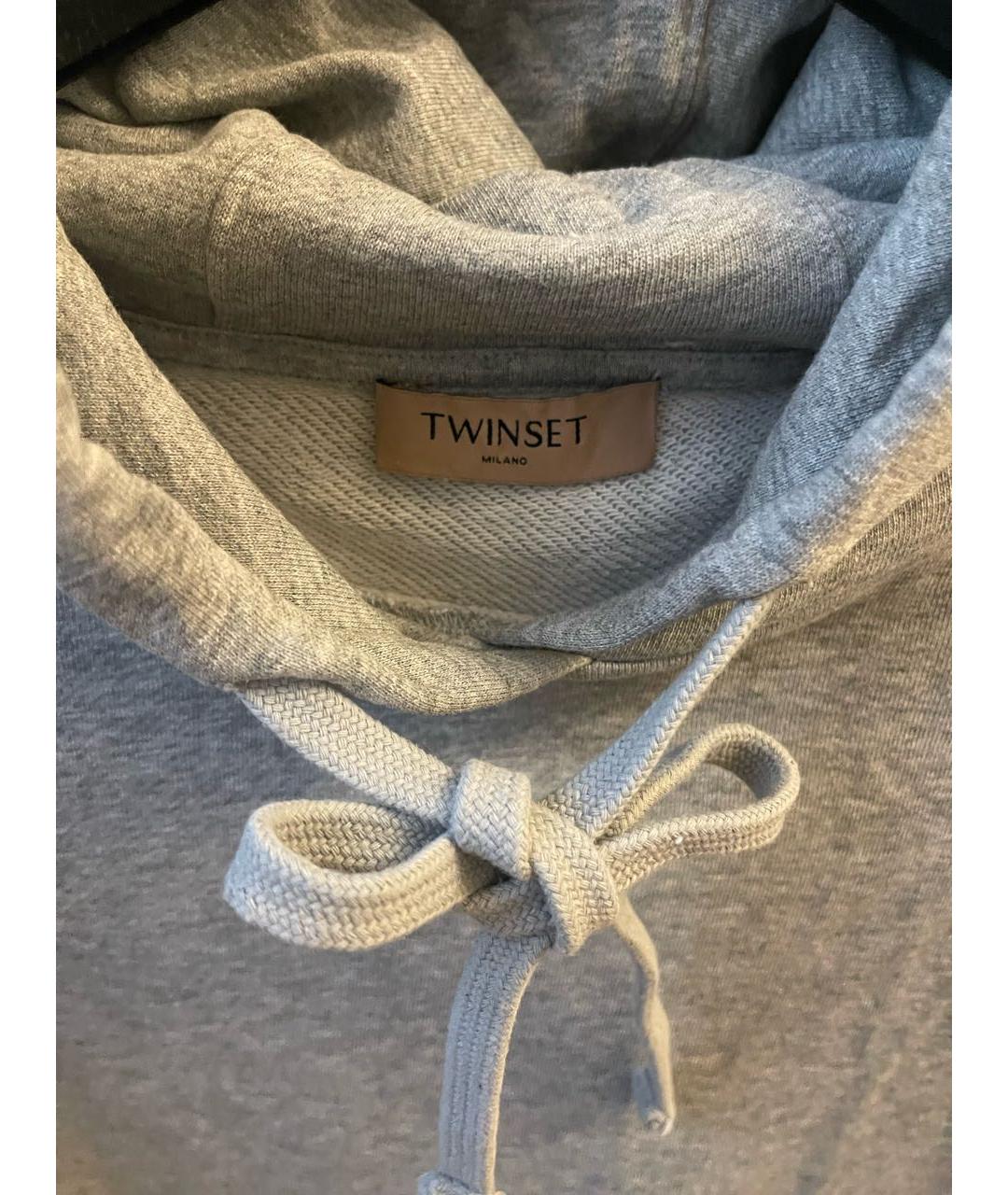 TWIN-SET Серый хлопковый костюм с брюками, фото 6