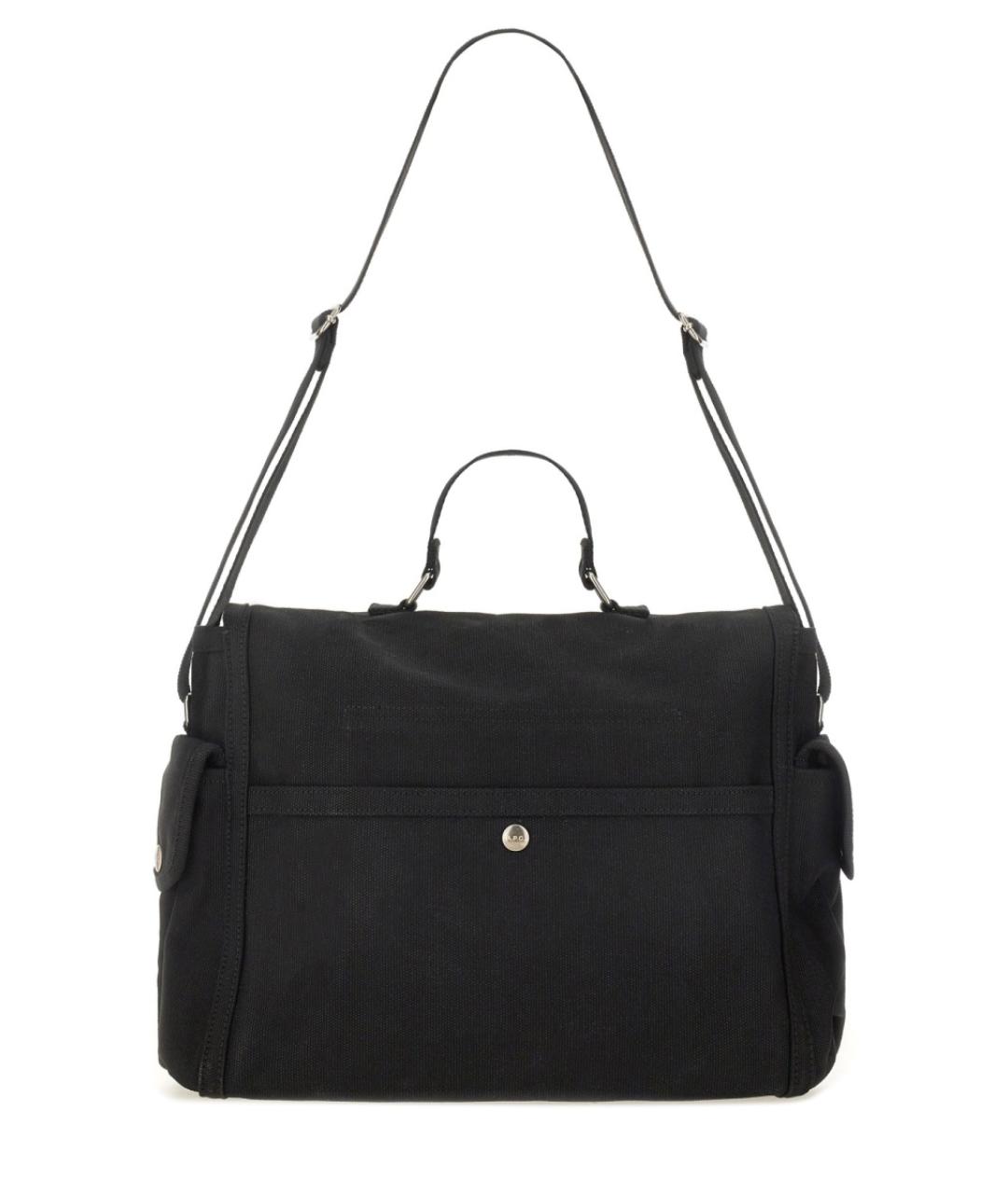 A.P.C. Черная хлопковая сумка на плечо, фото 2