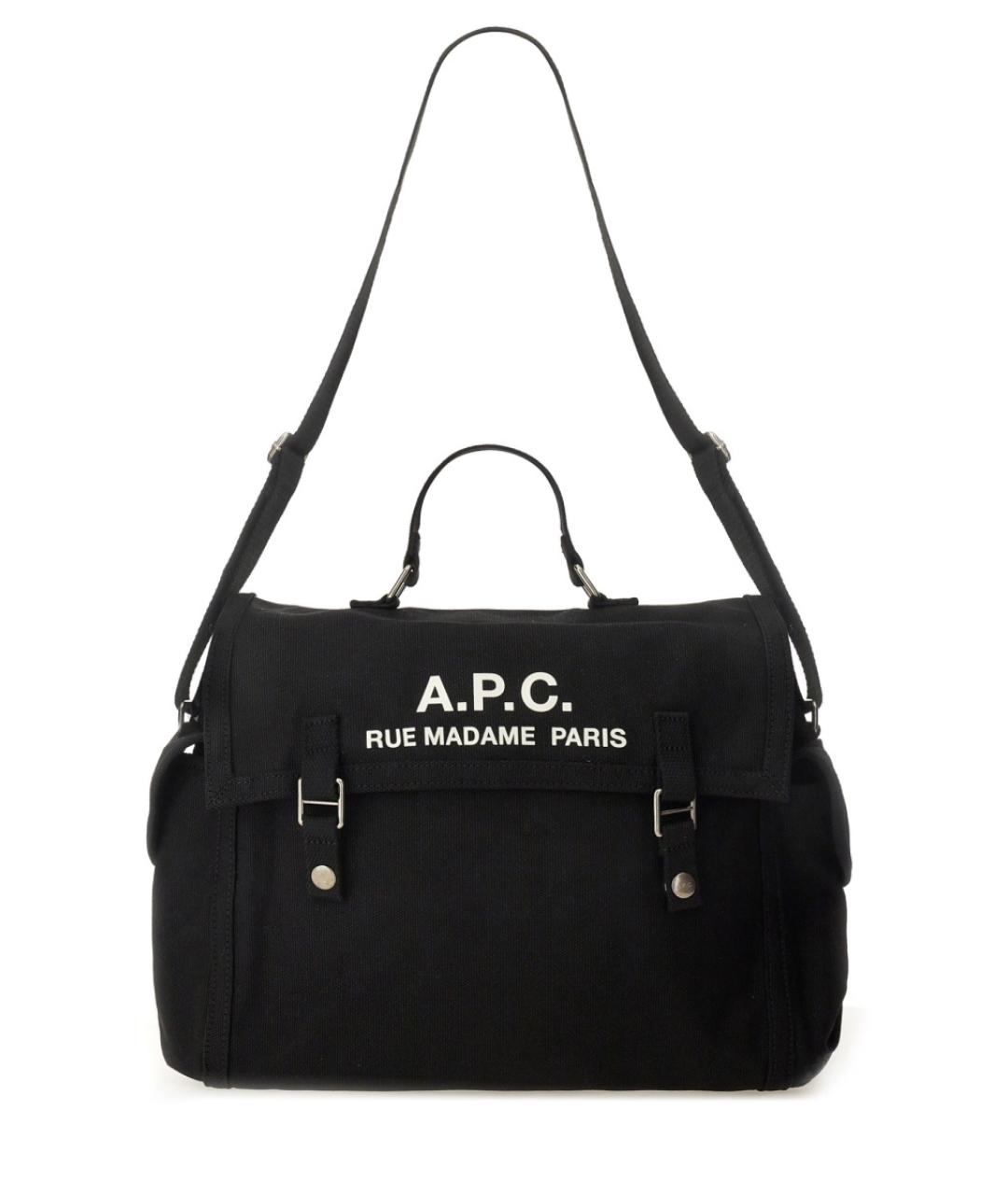 A.P.C. Черная хлопковая сумка на плечо, фото 1