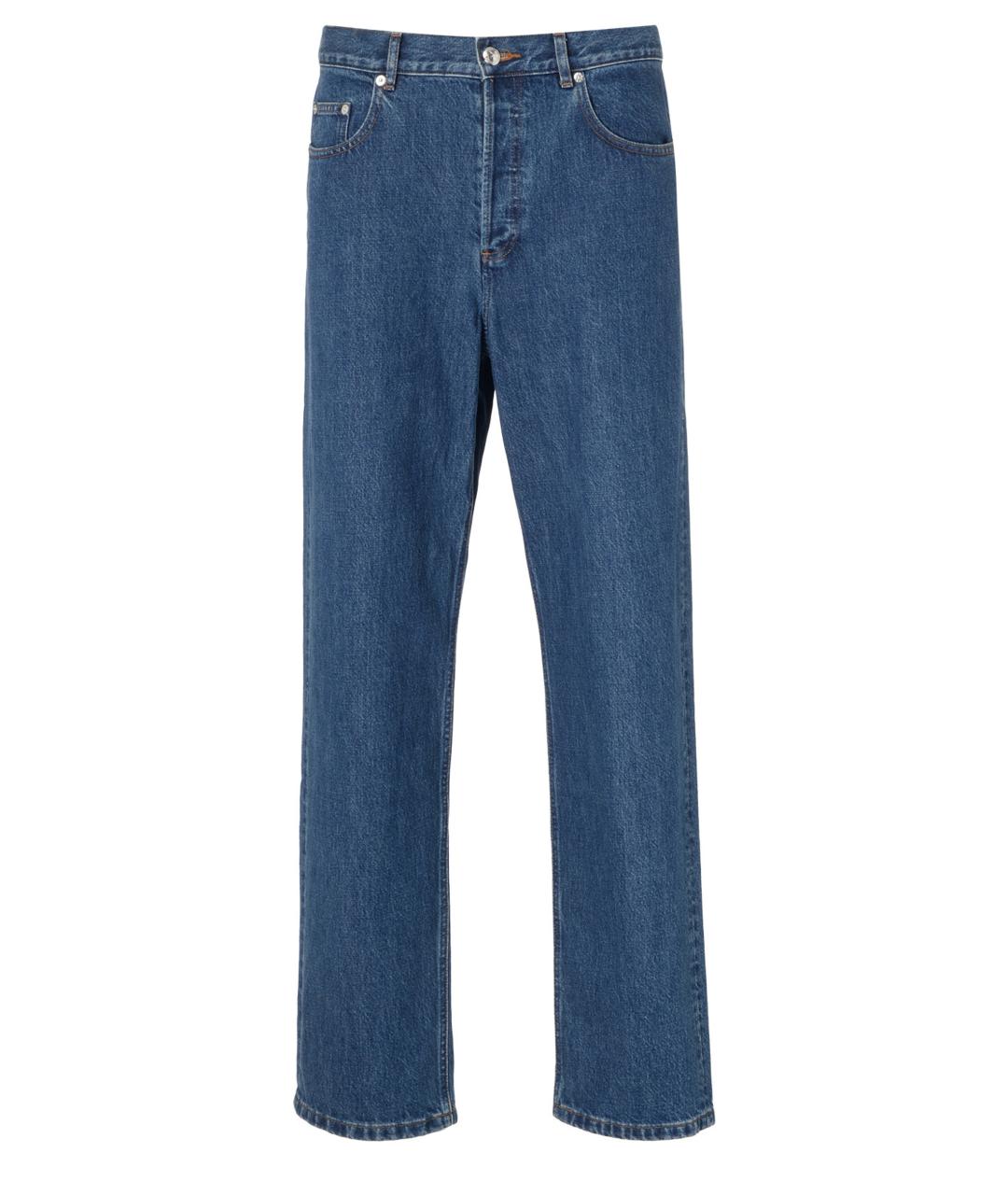 A.P.C. Синие хлопковые прямые джинсы, фото 1