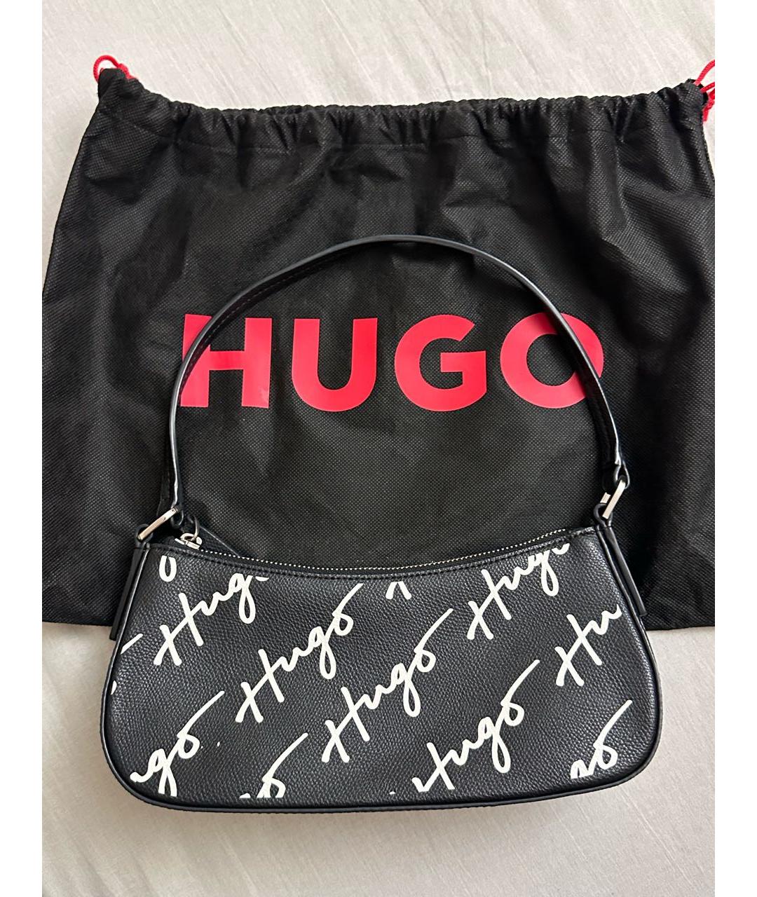 HUGO BOSS Черная сумка с короткими ручками из искусственной кожи, фото 6