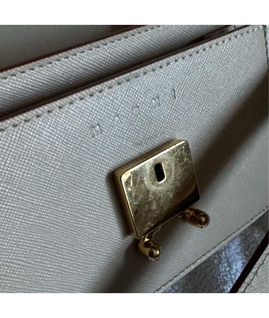 MARNI Бежевая кожаная сумка через плечо, фото 6