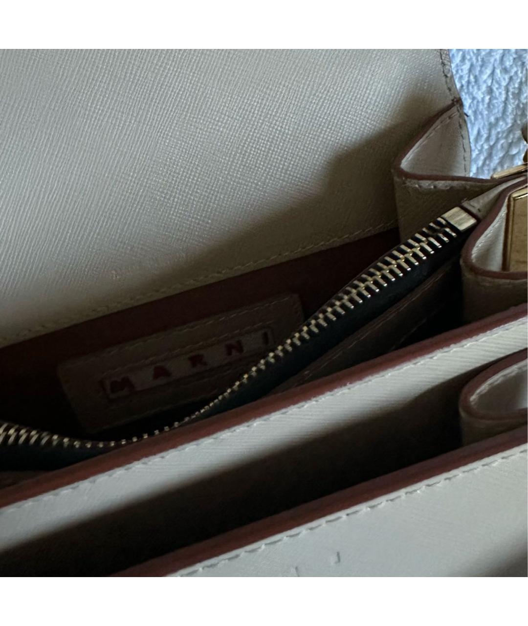 MARNI Бежевая кожаная сумка через плечо, фото 5