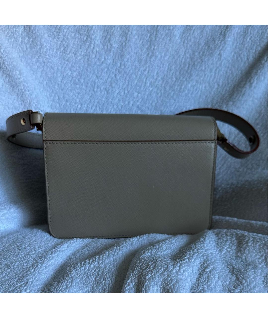 MARNI Бежевая кожаная сумка через плечо, фото 3