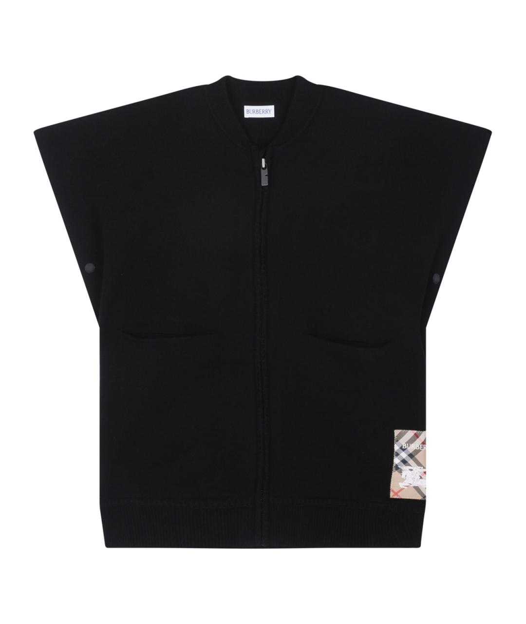 BURBERRY Черная шерстяная жилетка, фото 1