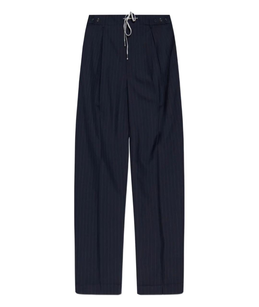 MAISON MARGIELA Темно-синие шерстяные повседневные брюки, фото 1