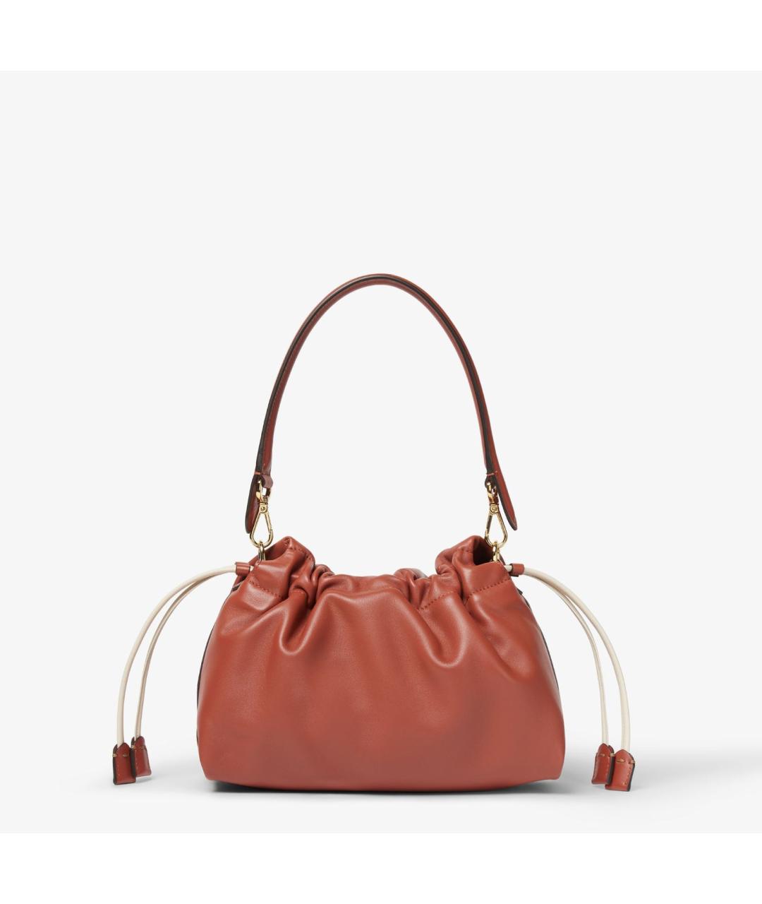 FENDI Коричневая кожаная сумка с короткими ручками, фото 3