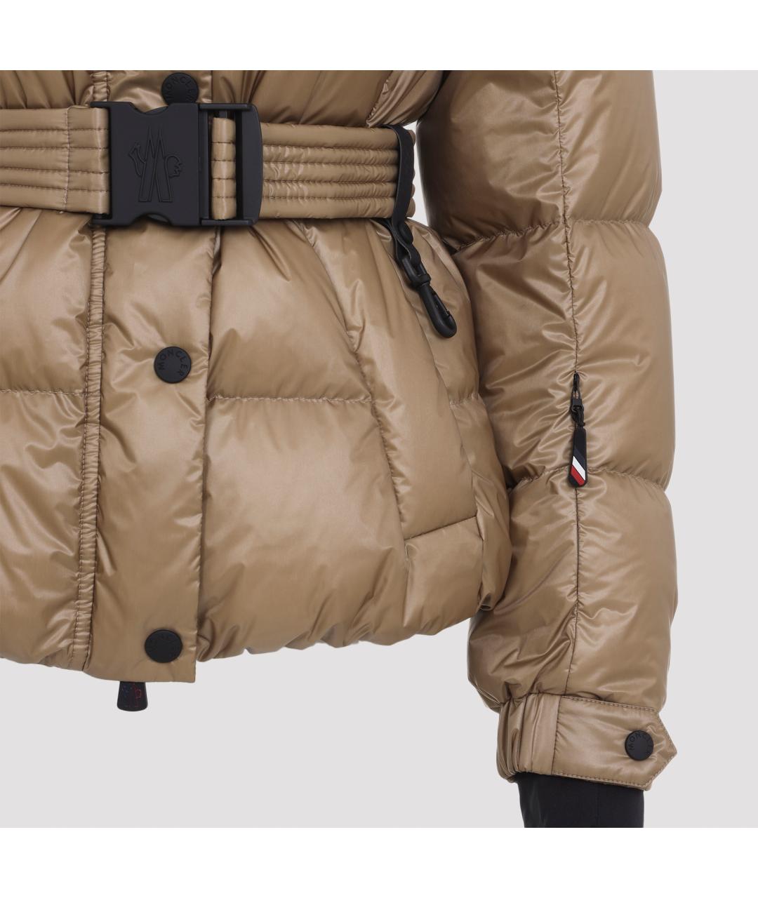 MONCLER Бежевая полиамидовая куртка, фото 3