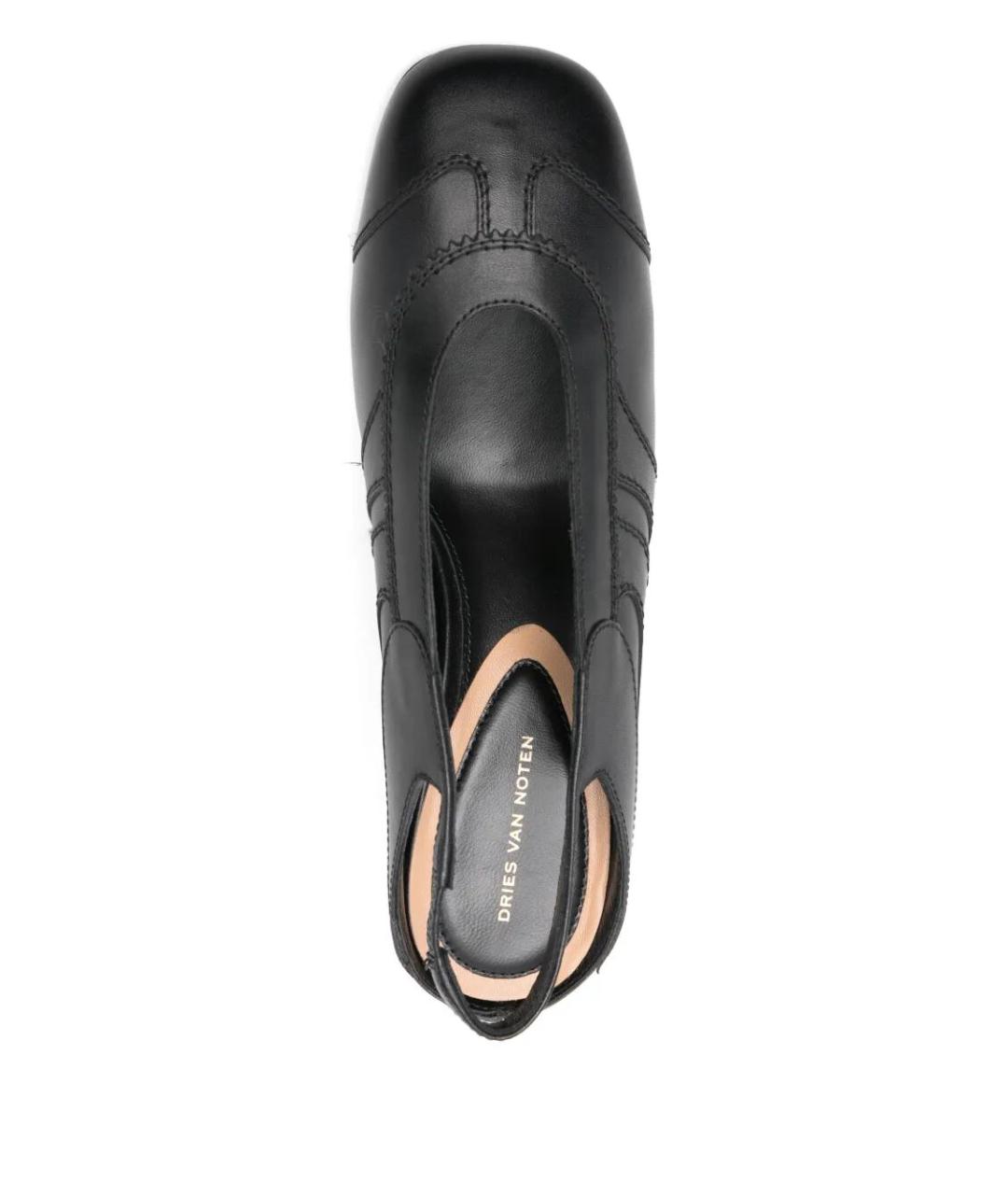 DRIES VAN NOTEN Черные кожаные туфли, фото 4