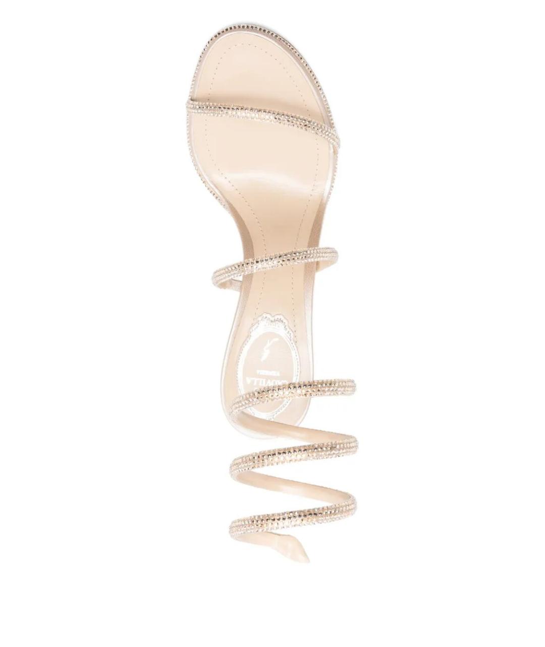 RENE CAOVILLA Бежевые текстильные сандалии, фото 4