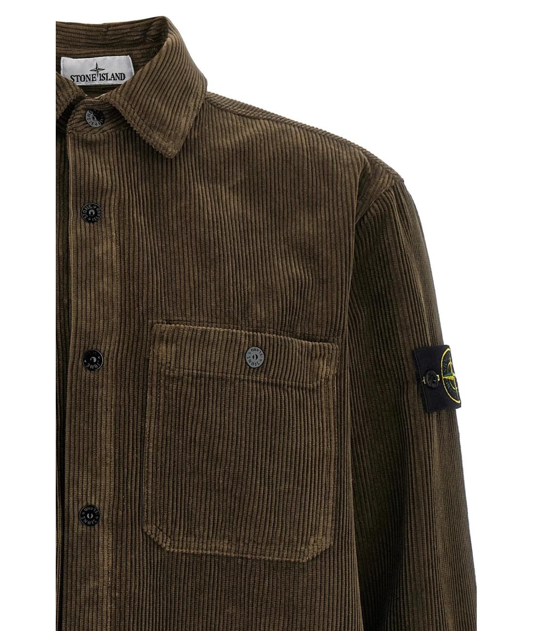 STONE ISLAND Зеленая хлопковая куртка, фото 3