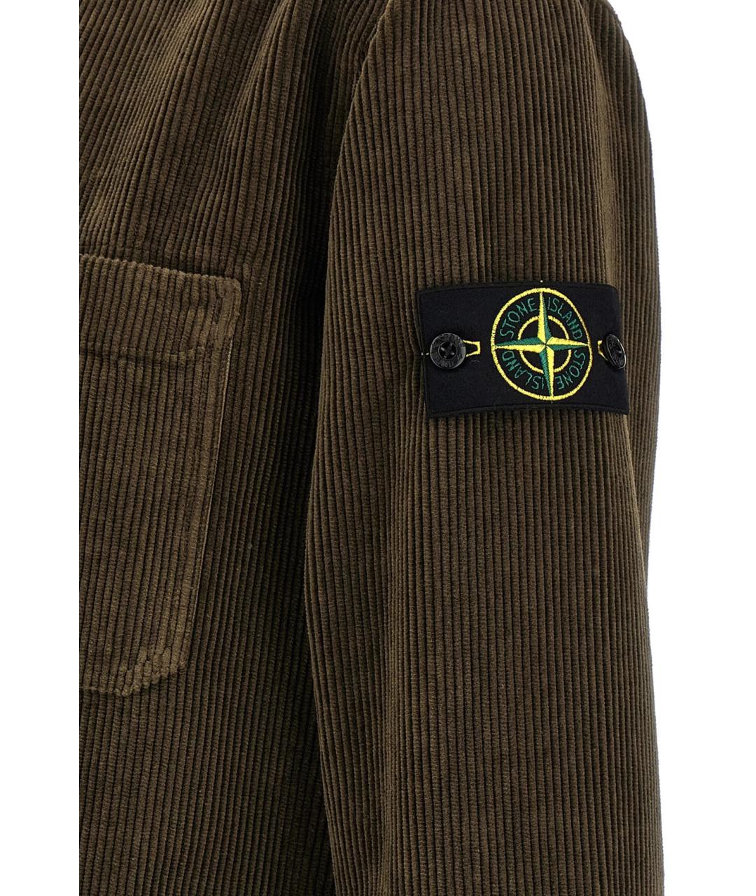 STONE ISLAND Зеленая хлопковая куртка, фото 5