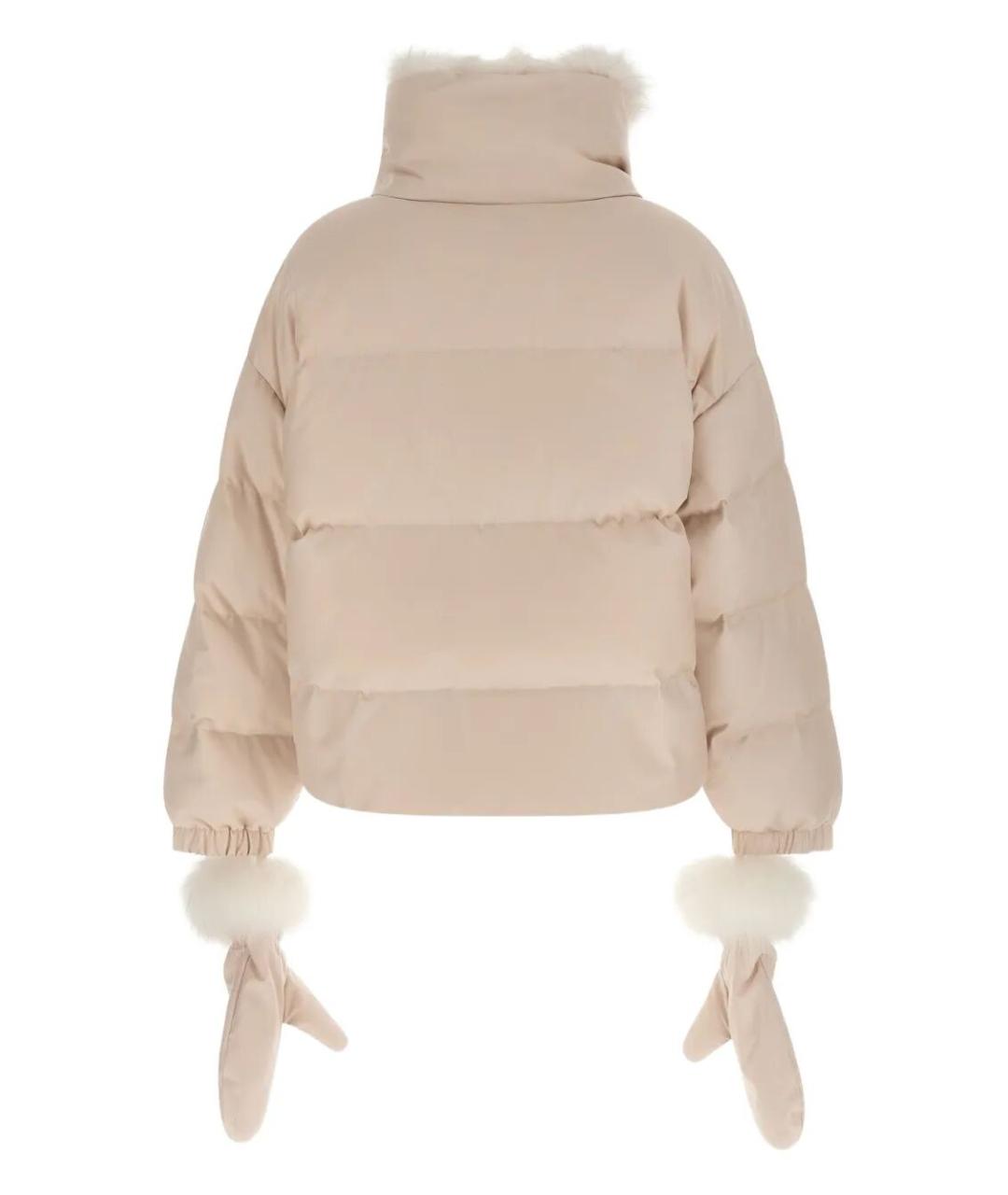 YVES SALOMON Бежевый полиамидовый пуховик, фото 2