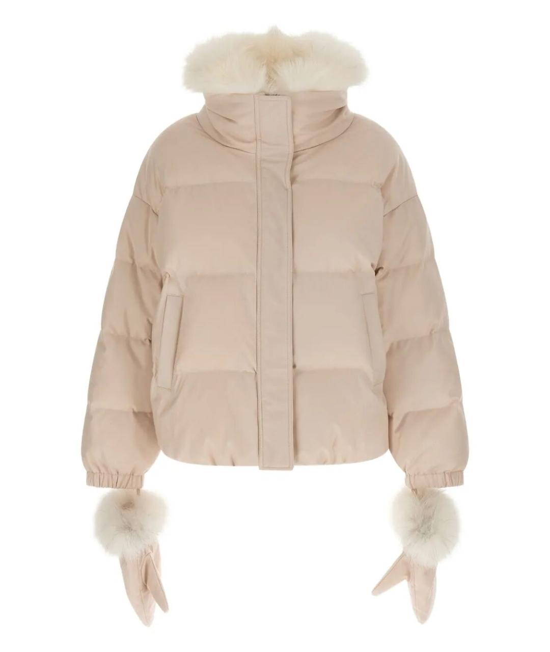 YVES SALOMON Бежевый полиамидовый пуховик, фото 1