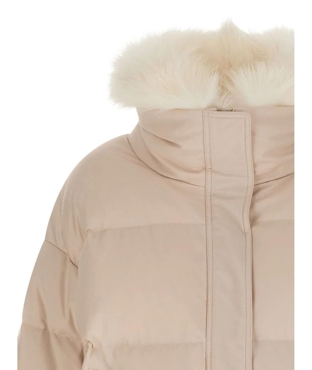 YVES SALOMON Бежевый полиамидовый пуховик, фото 3