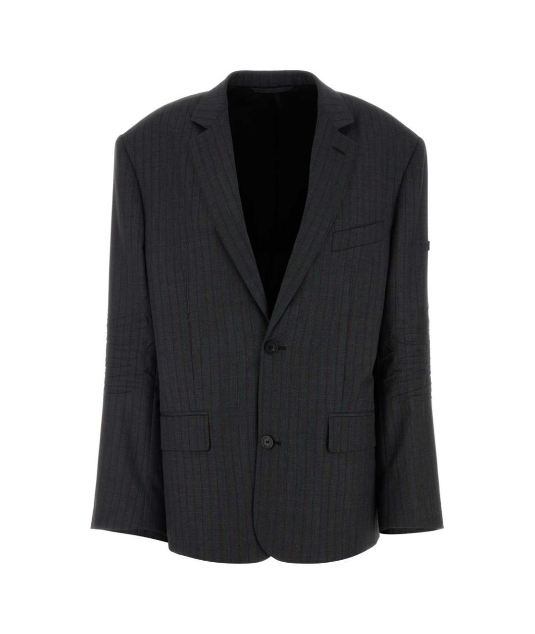 BALENCIAGA Серый шерстяной жакет/пиджак, фото 1