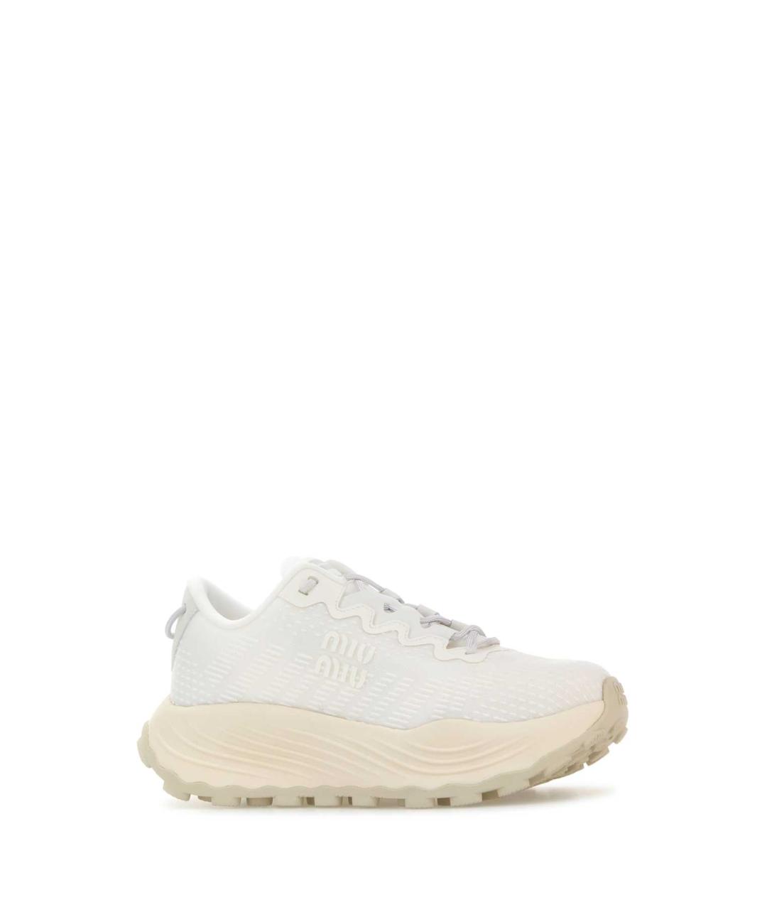 MIU MIU Белые текстильные кроссовки, фото 2