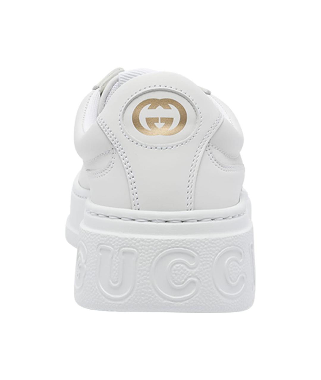 GUCCI Белые кожаные кеды, фото 4