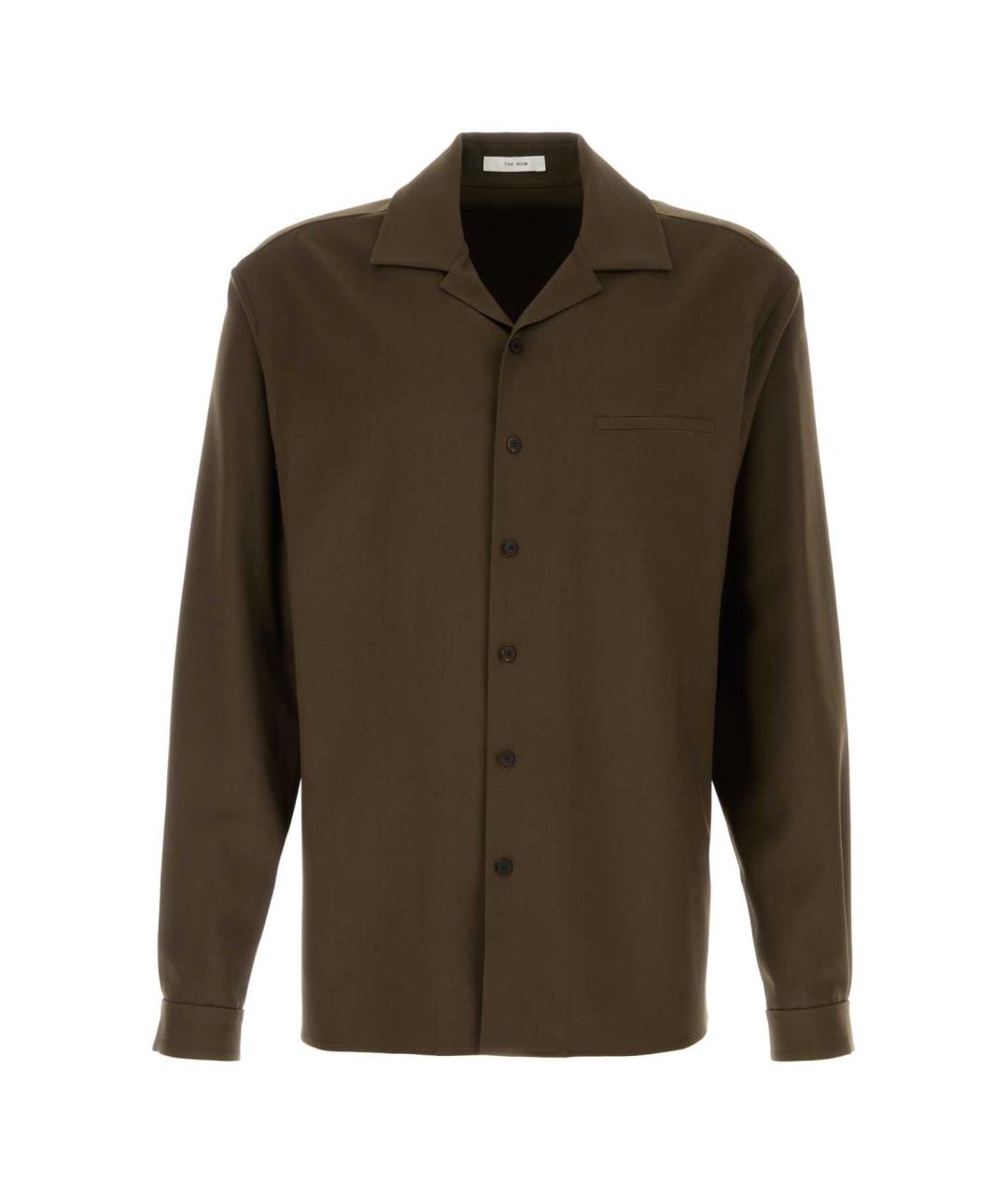 THE ROW Хаки шерстяная кэжуал рубашка, фото 1