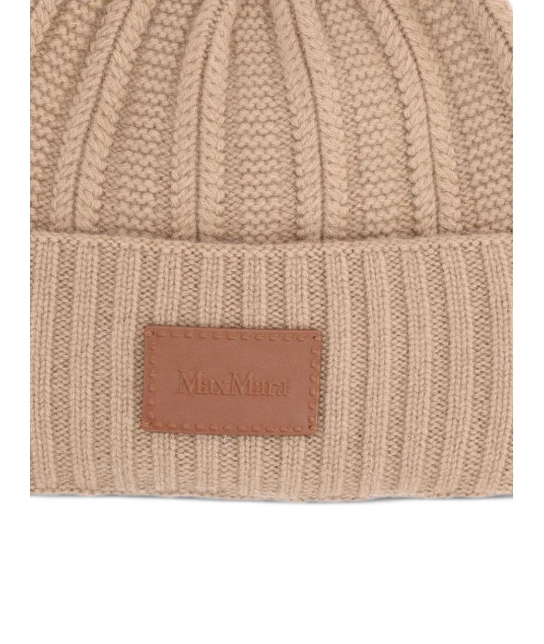 MAX MARA Бежевая кашемировая шапка, фото 3