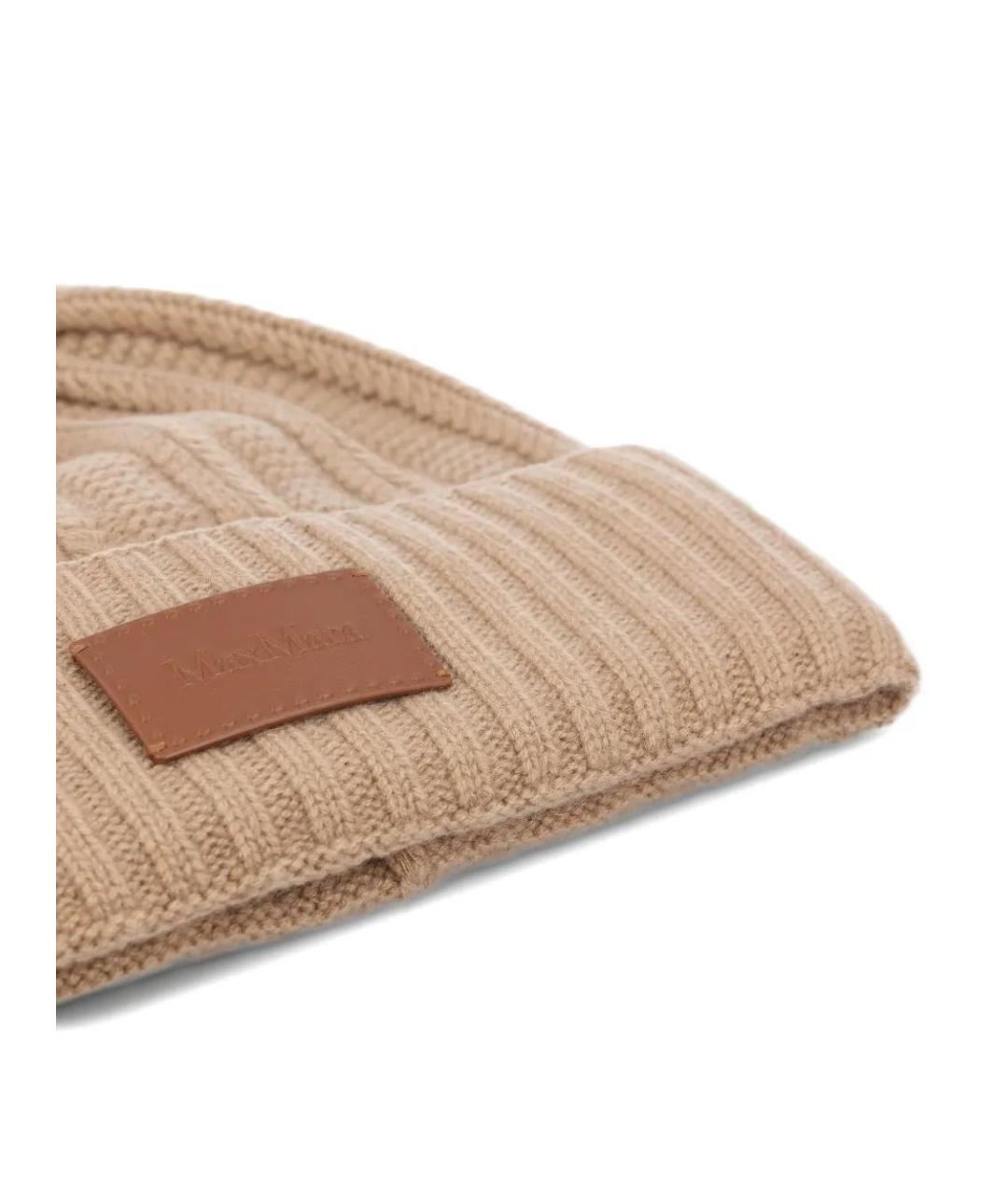 MAX MARA Бежевая кашемировая шапка, фото 4