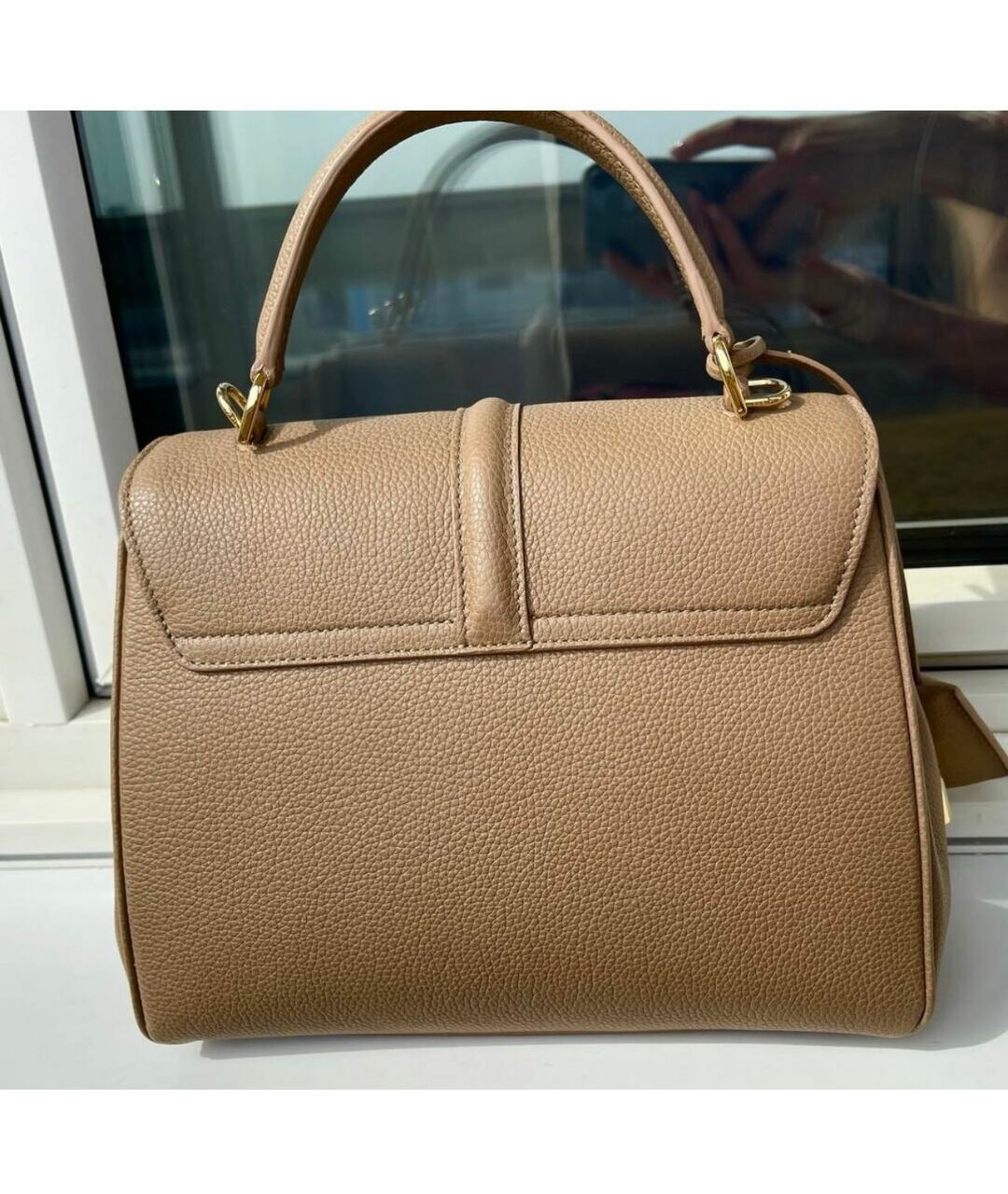 CELINE PRE-OWNED Бежевая кожаная сумка тоут, фото 2