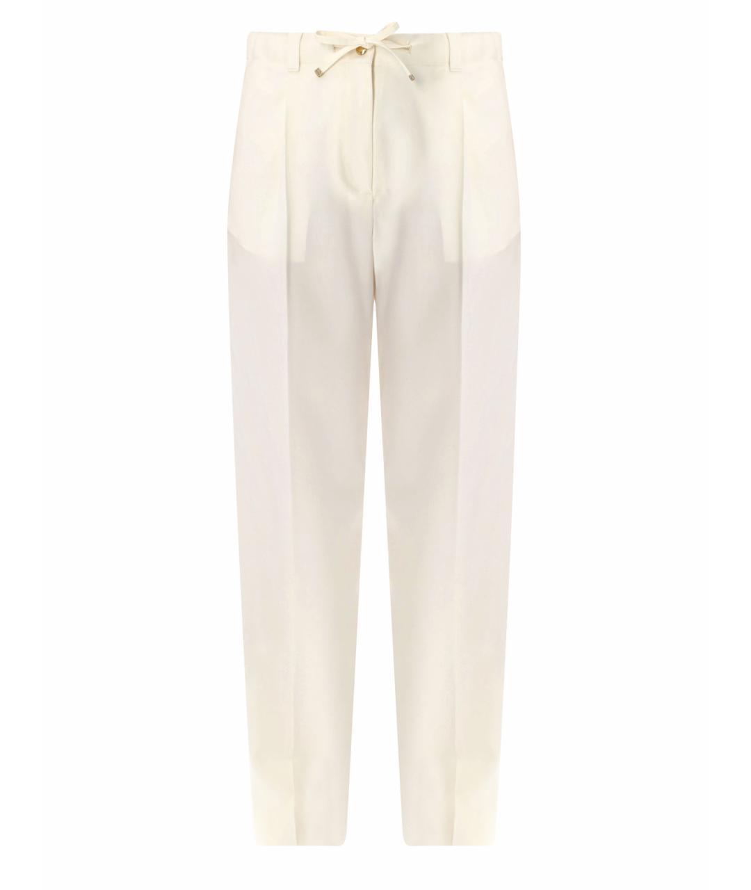 MONCLER Бежевые шерстяные прямые брюки, фото 1