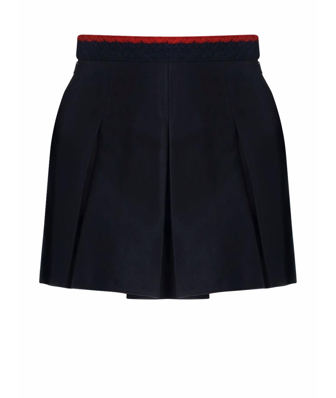 MONCLER Темно-синяя хлопковая юбка мини, фото 1