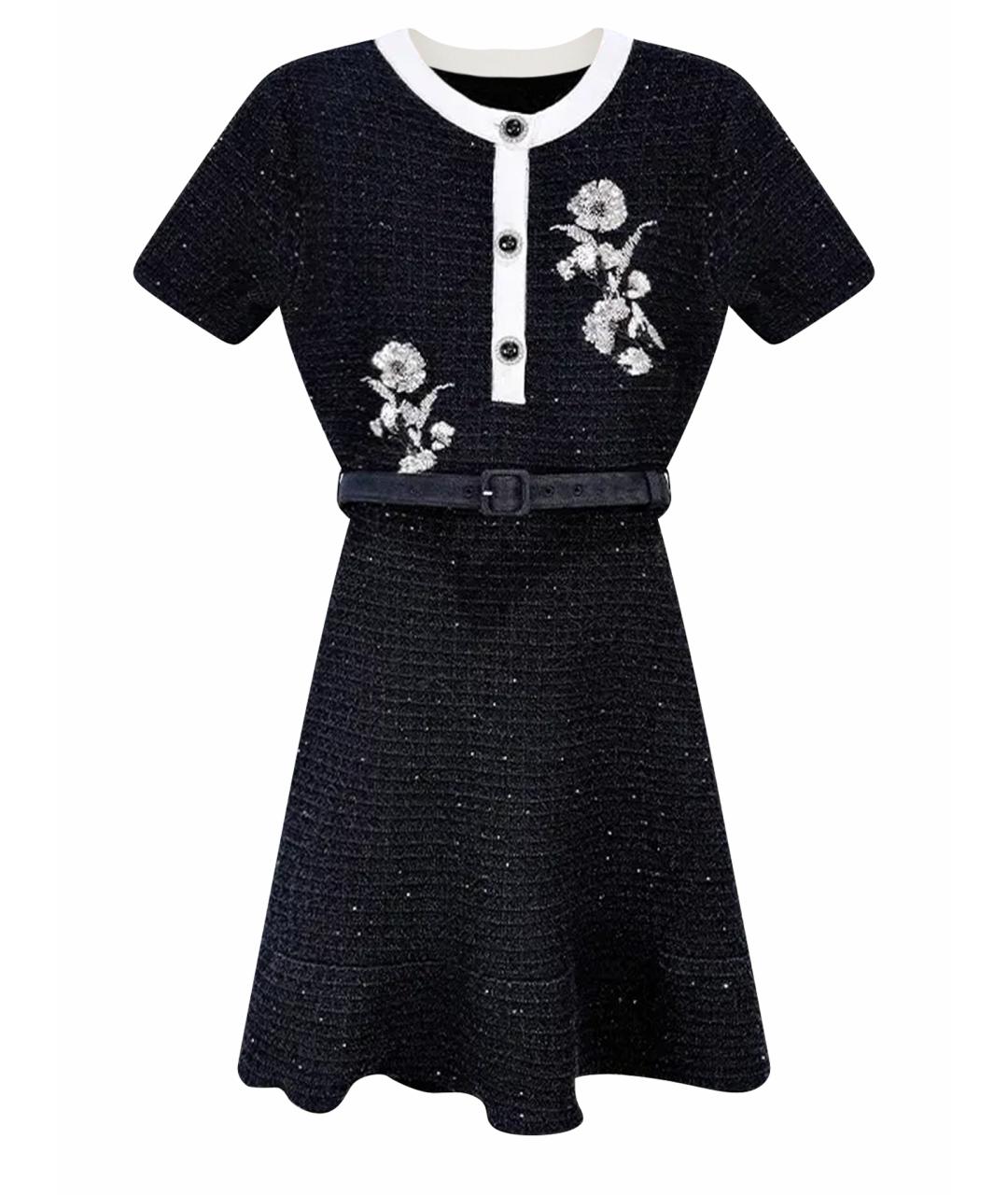 SELF-PORTRAIT Черное полиэстеровое повседневное платье, фото 1