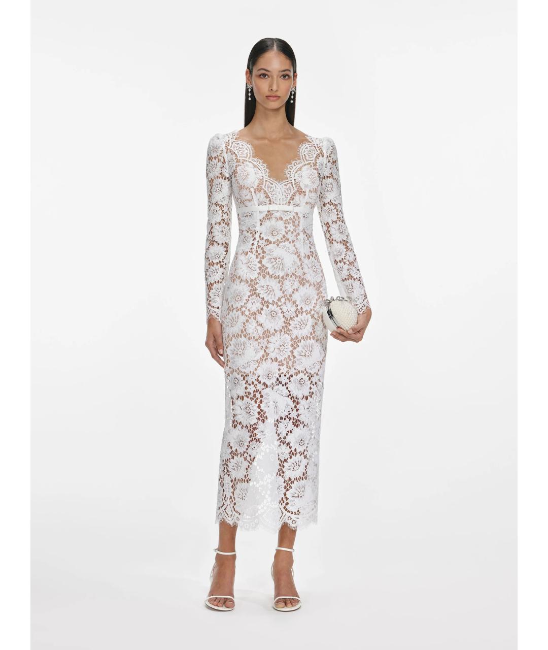 SELF-PORTRAIT Белое полиамидовое повседневное платье, фото 2