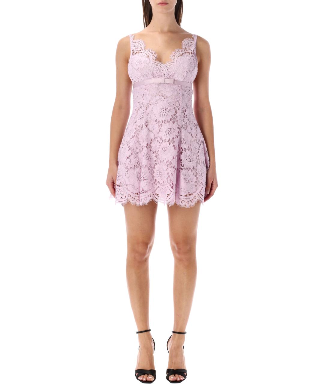 SELF-PORTRAIT Розовое полиамидовое повседневное платье, фото 2