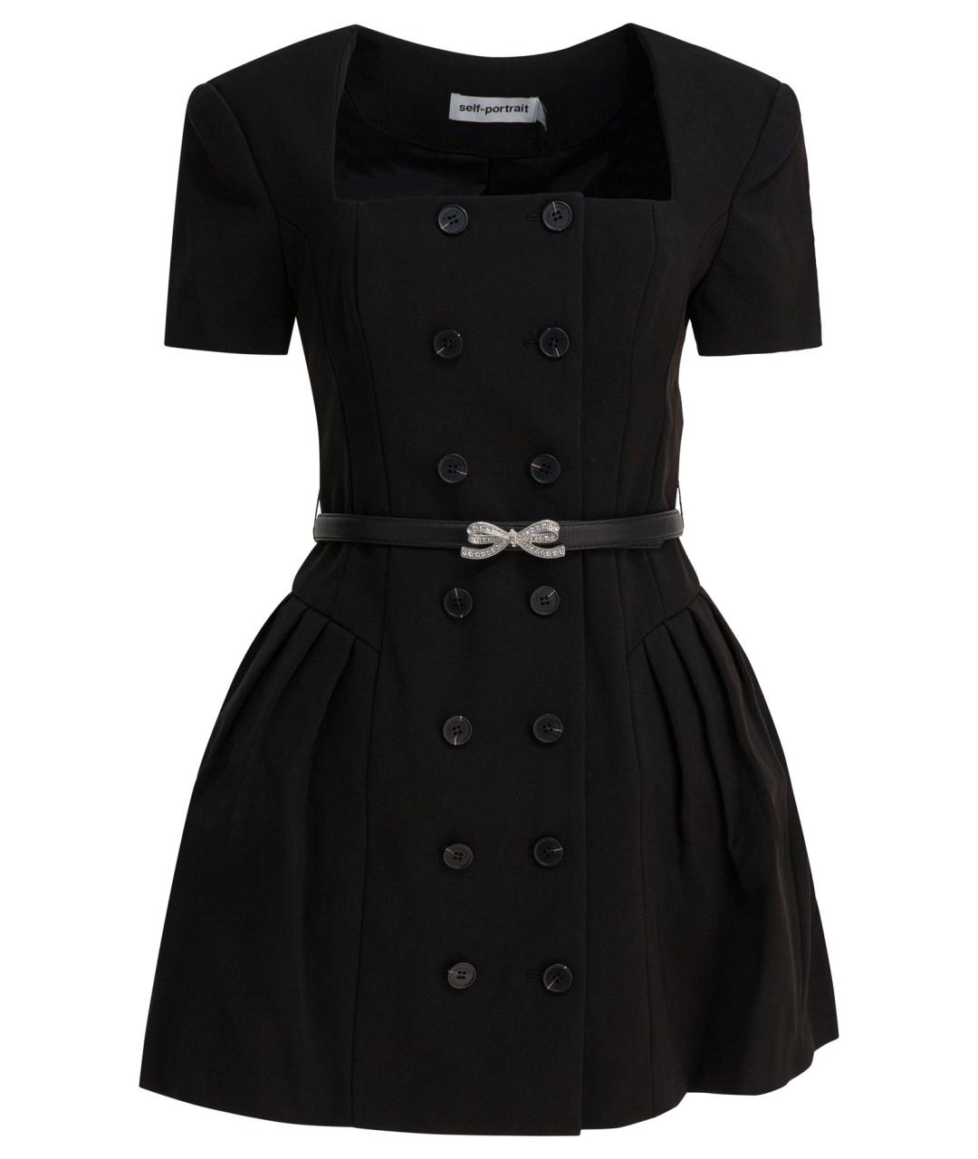 SELF-PORTRAIT Черное полиэстеровое повседневное платье, фото 1