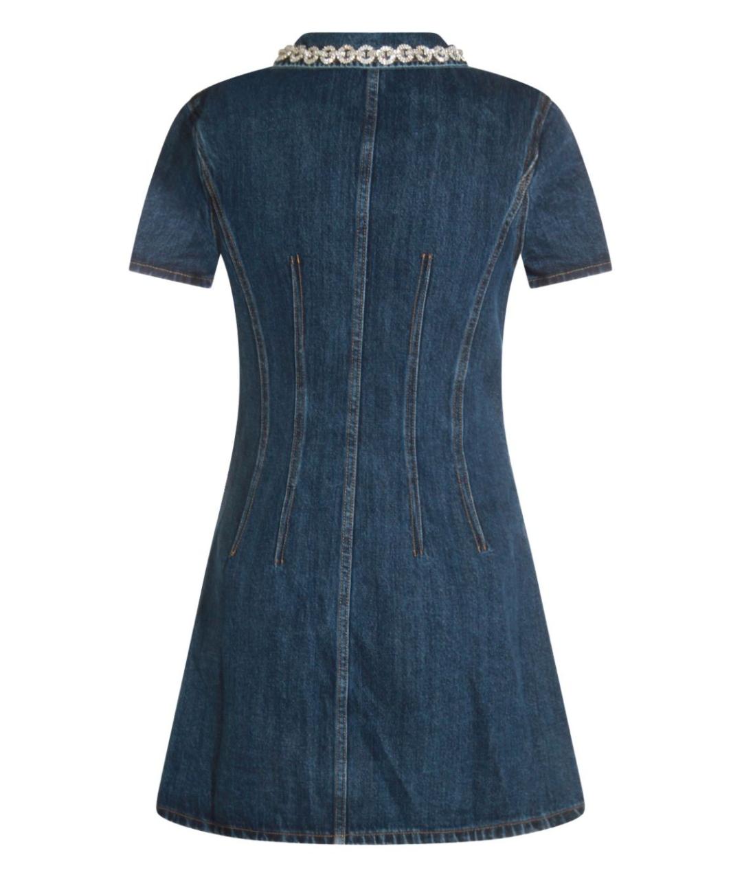 SELF-PORTRAIT Синее хлопковое повседневное платье, фото 2
