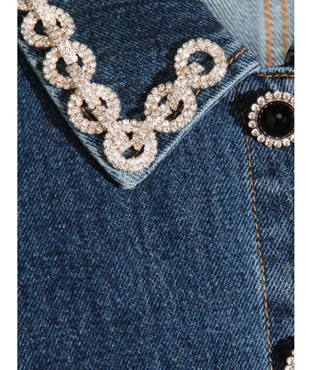 SELF-PORTRAIT Синее хлопковое повседневное платье, фото 3