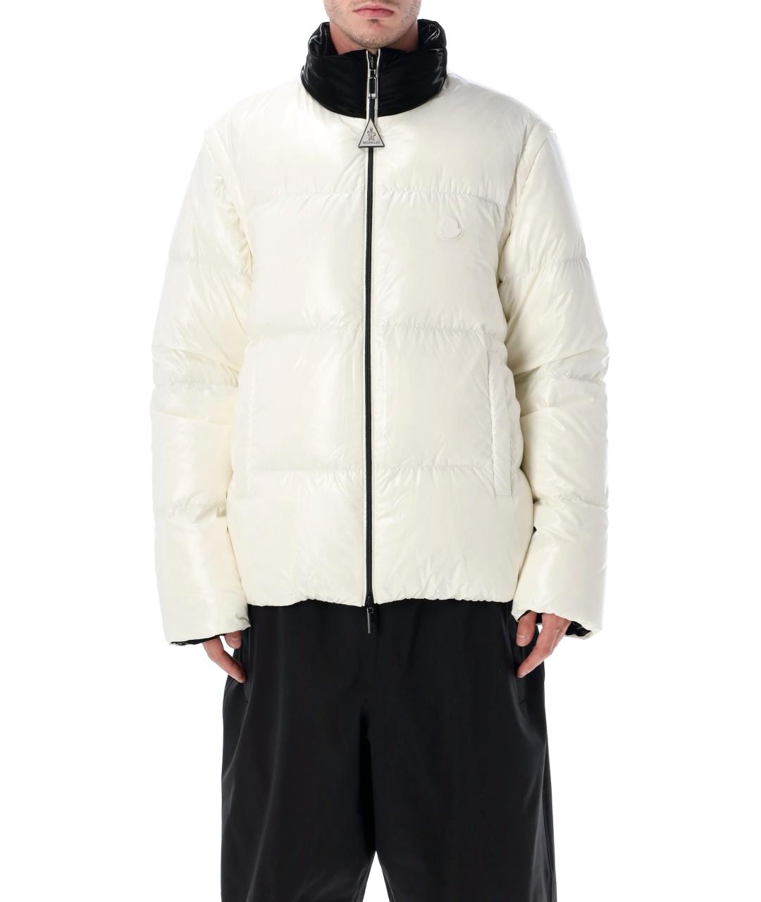 MONCLER Белый полиэстеровый пуховик, фото 2