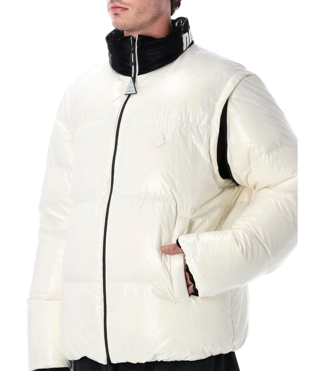 MONCLER Белый полиэстеровый пуховик, фото 4