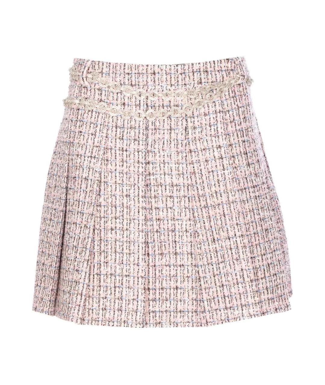 SELF-PORTRAIT Розовая полиэстеровая юбка мини, фото 2