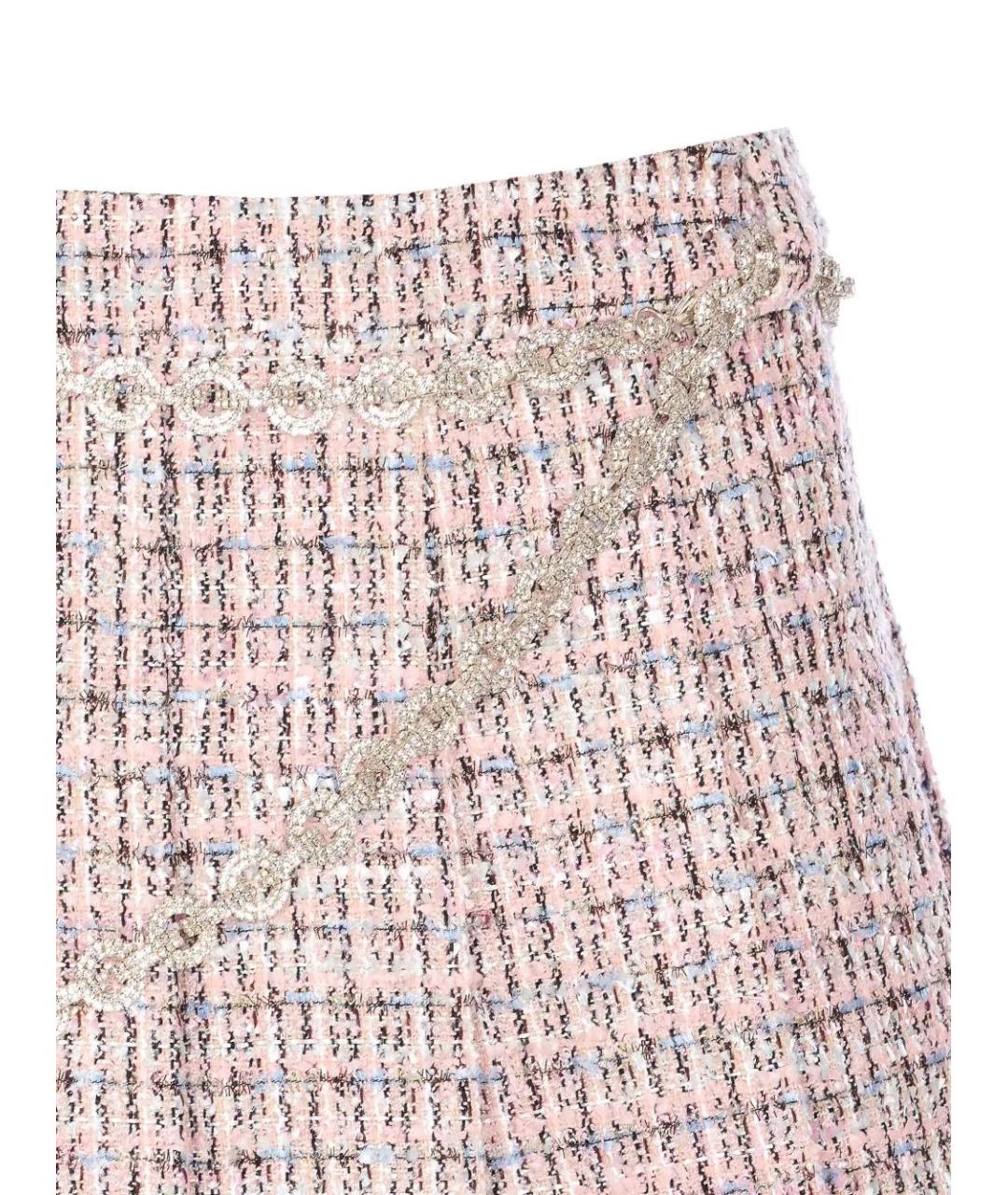 SELF-PORTRAIT Розовая полиэстеровая юбка мини, фото 4