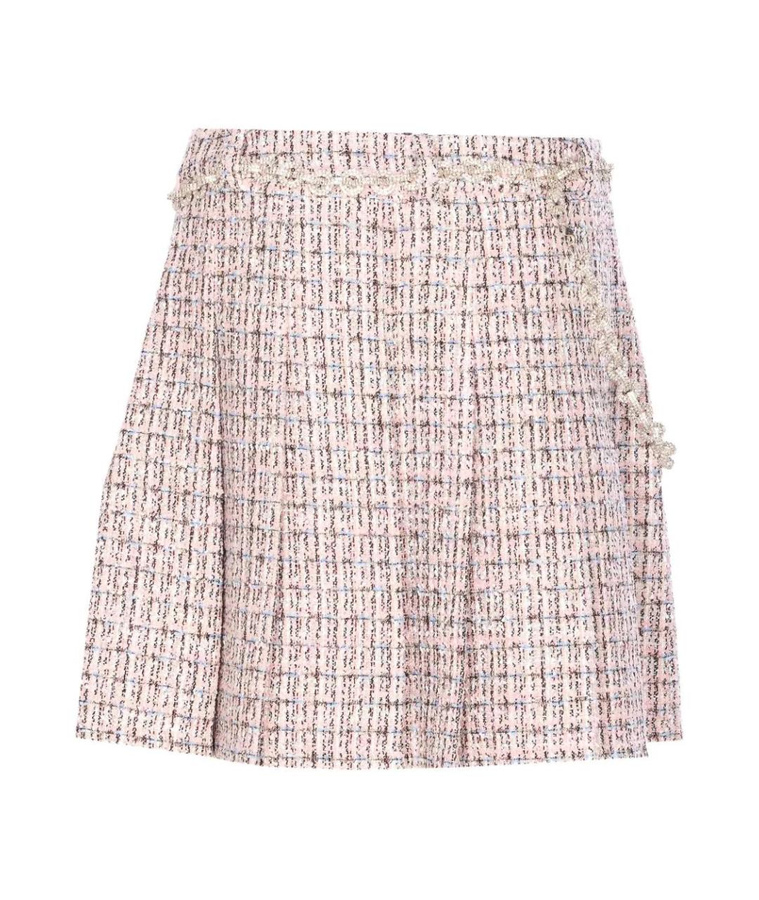 SELF-PORTRAIT Розовая полиэстеровая юбка мини, фото 1