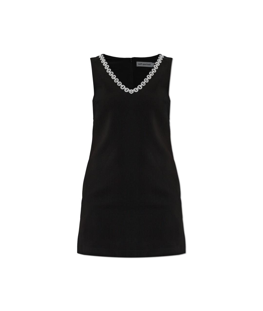 SELF-PORTRAIT Черное полиэстеровое повседневное платье, фото 1