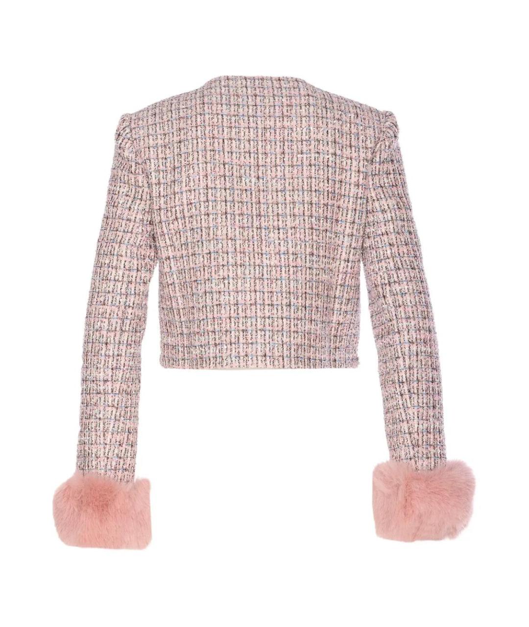 SELF-PORTRAIT Розовый твидовый жакет/пиджак, фото 2