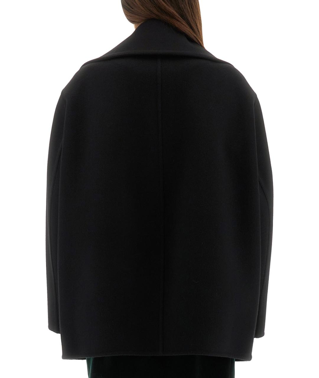 SAINT LAURENT Черное шерстяное пальто, фото 3