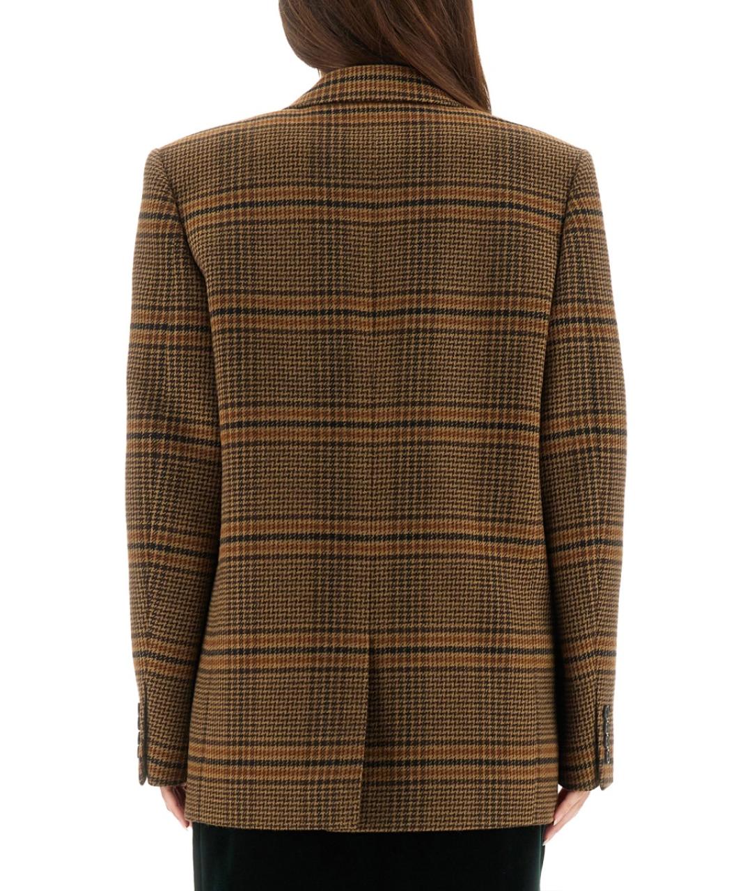 SAINT LAURENT Коричневый шерстяной жакет/пиджак, фото 4