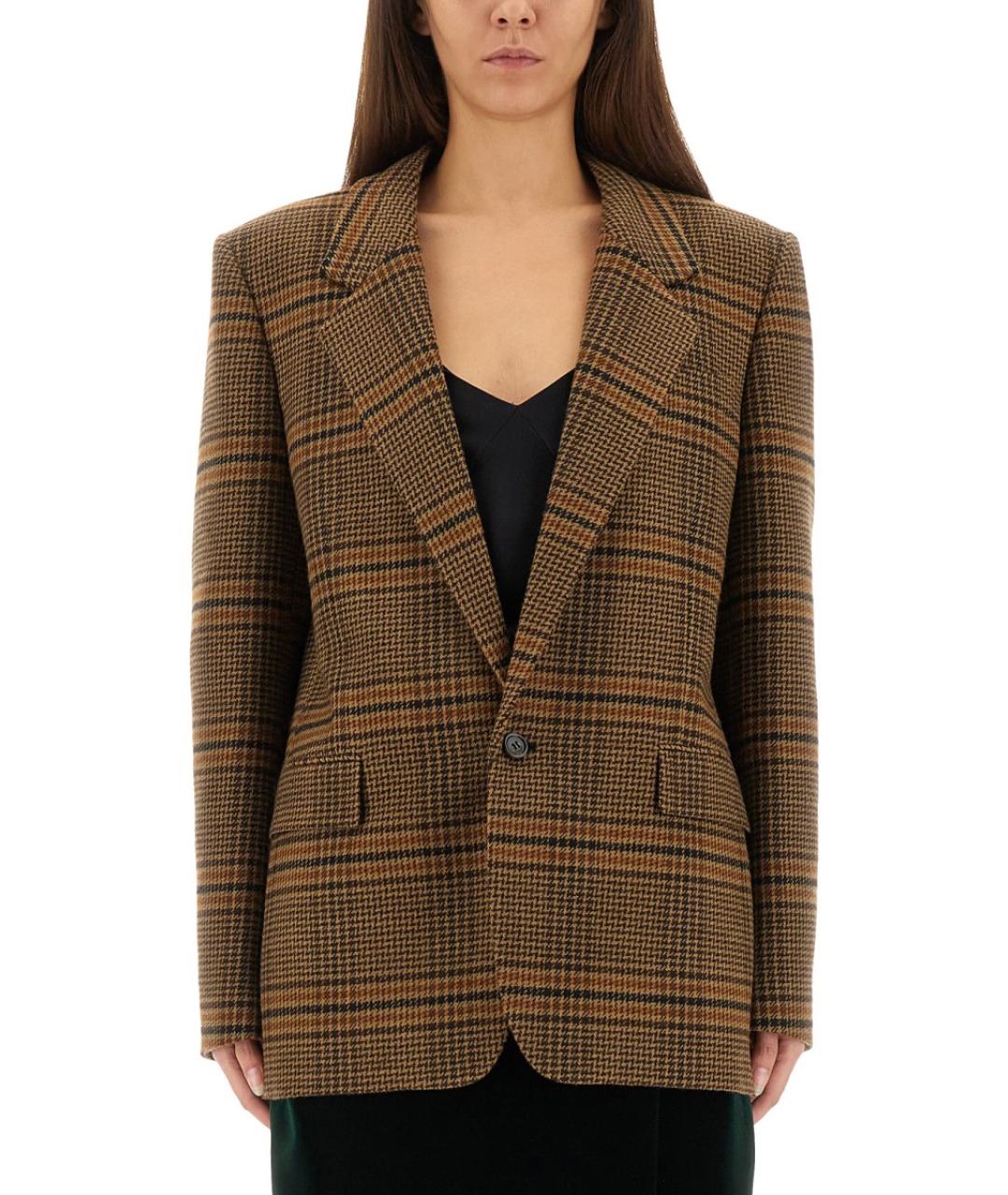 SAINT LAURENT Коричневый шерстяной жакет/пиджак, фото 2