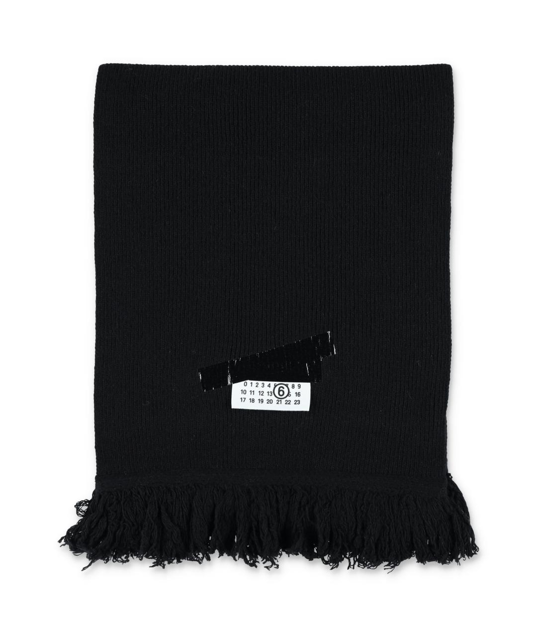 MM6 MAISON MARGIELA Черный шерстяной шарф, фото 1