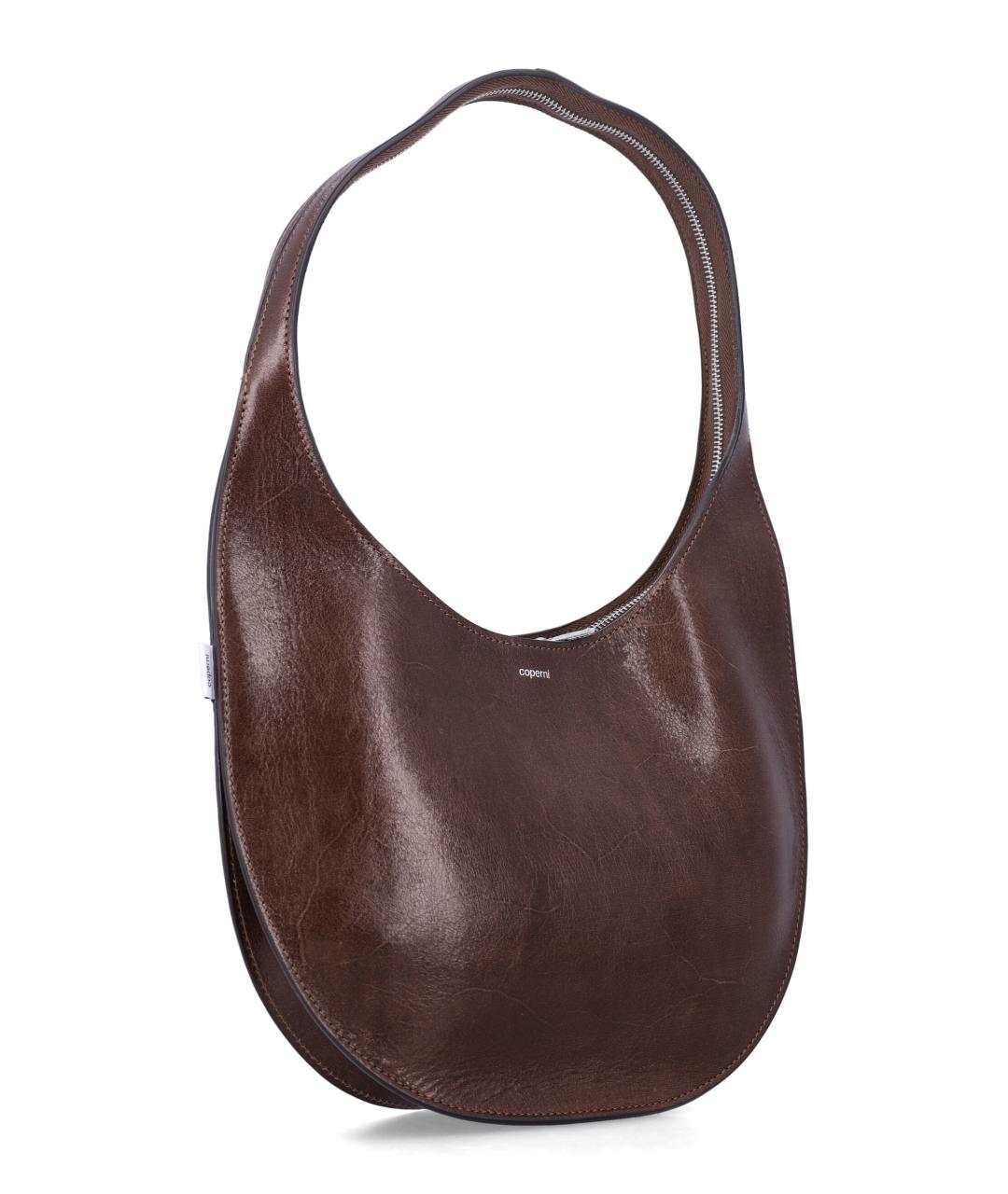 COPERNI Коричневая кожаная сумка с короткими ручками, фото 2