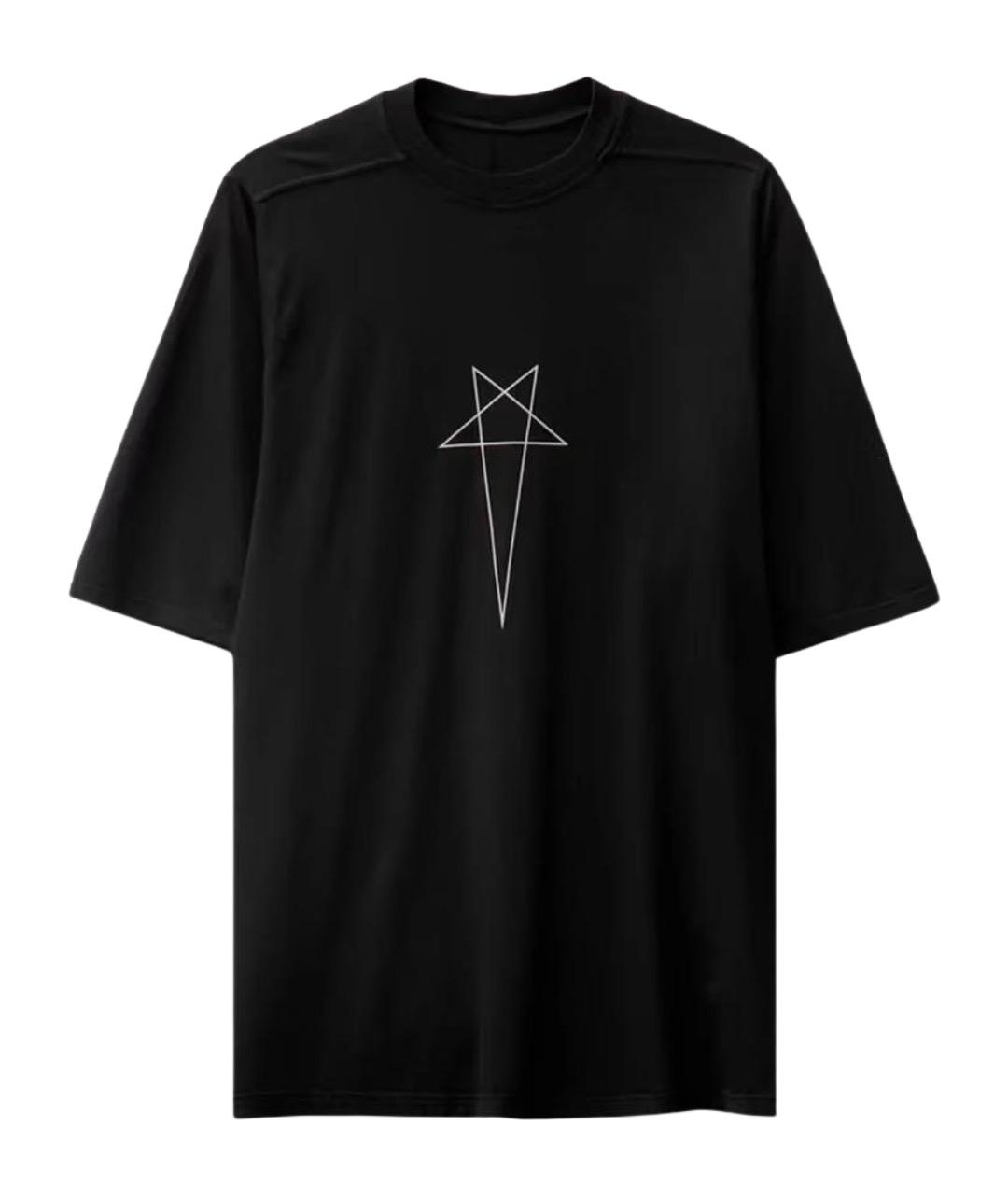 RICK OWENS Черная хлопковая футболка, фото 1