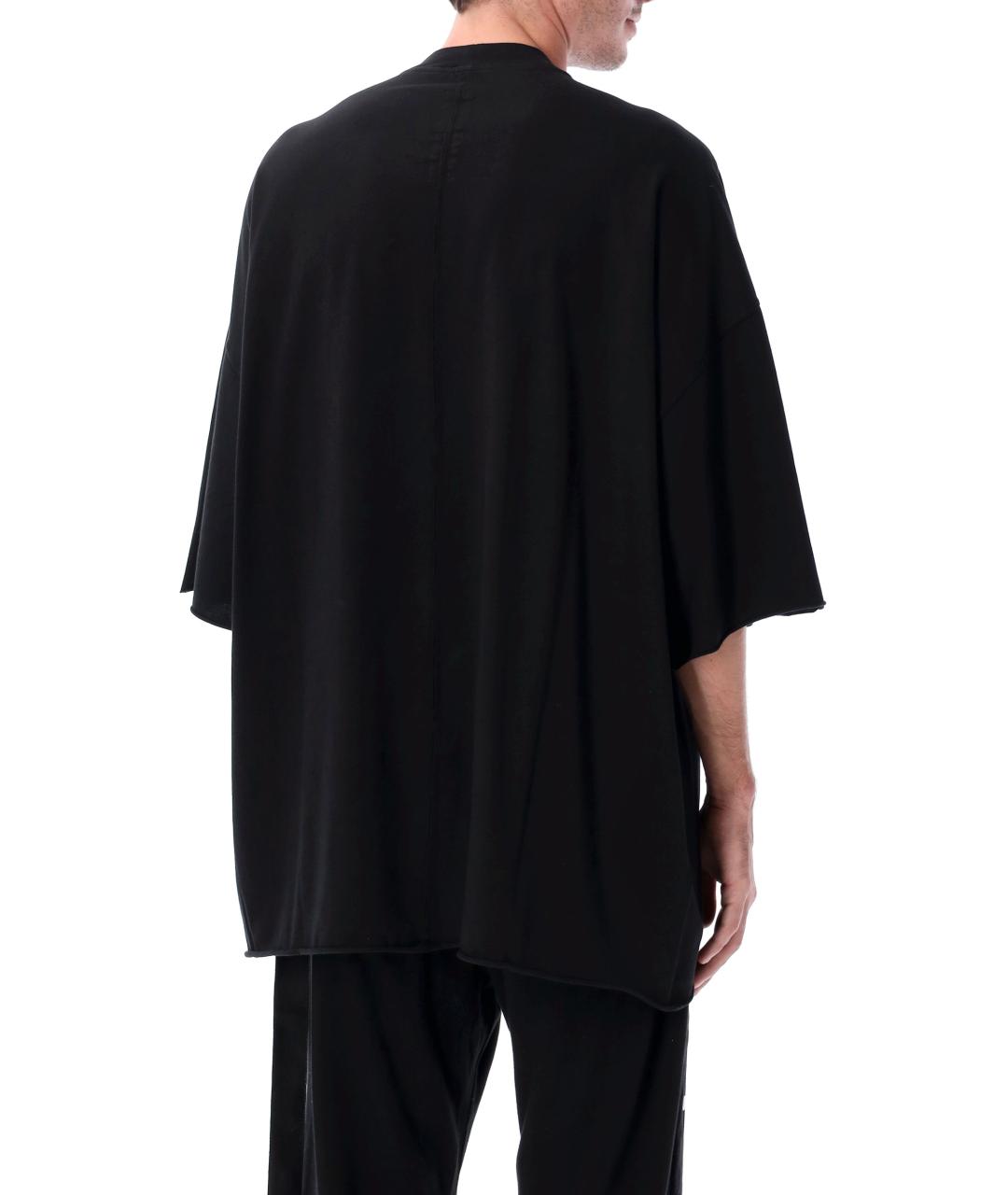 RICK OWENS Черная хлопковая футболка, фото 2