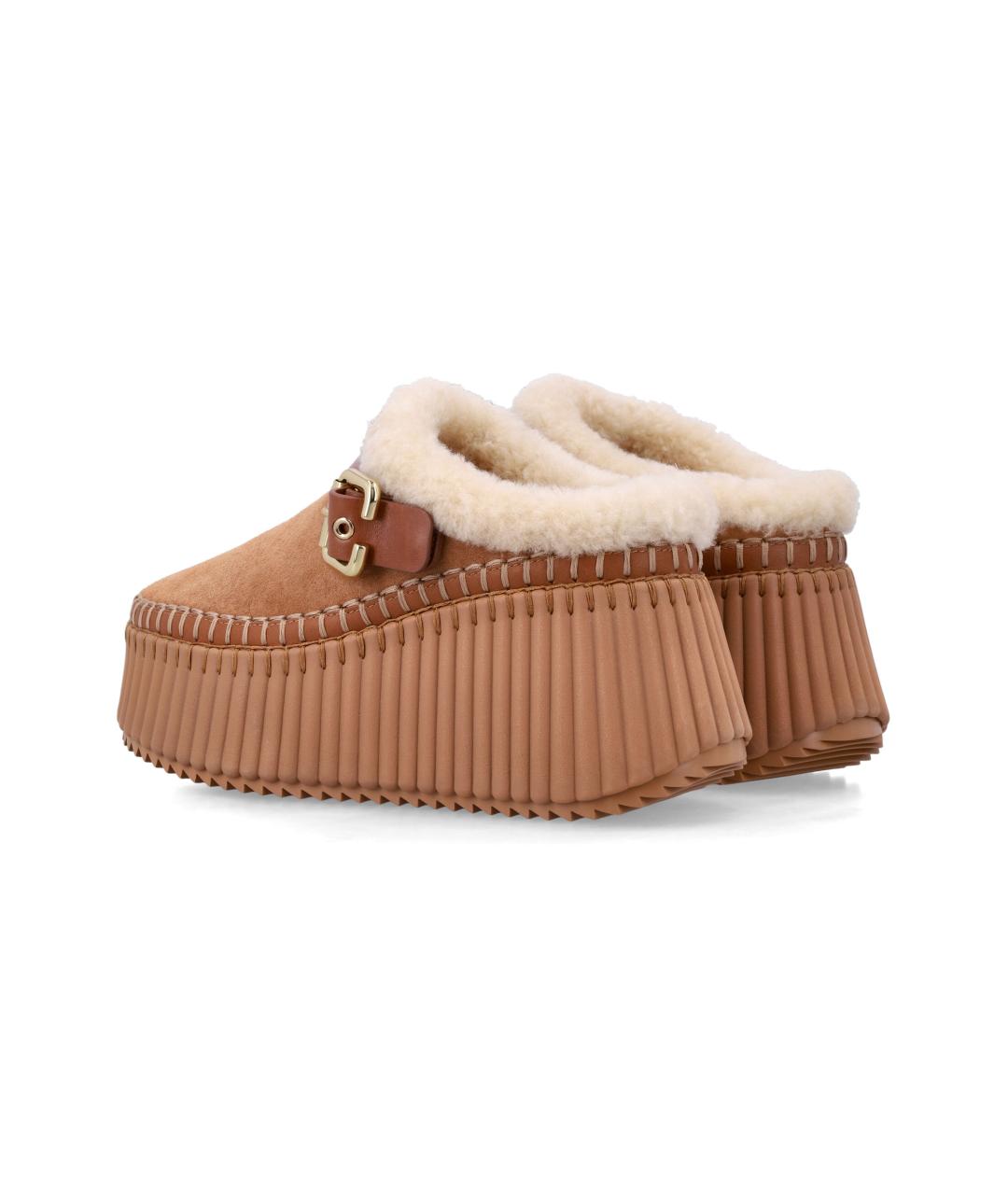 CHLOE Коричневые замшевые мюли, фото 3