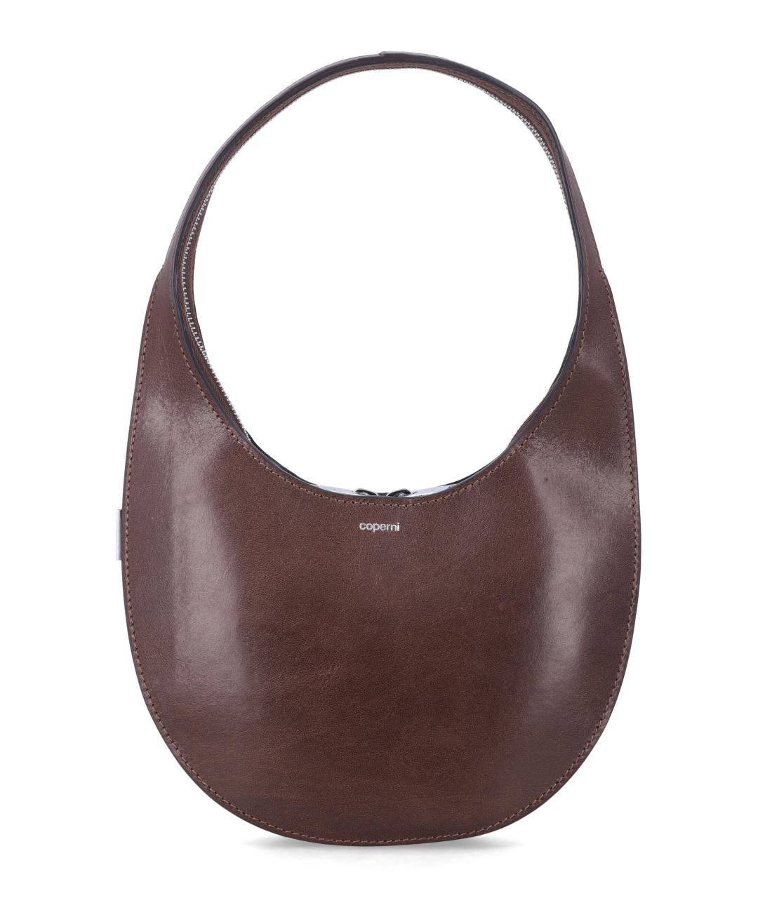 COPERNI Коричневая кожаная сумка с короткими ручками, фото 1